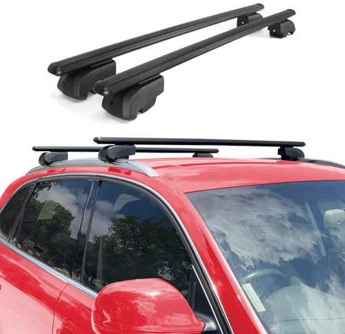 OMAC Aluminium Dachträger Querträger für Universal – City Crash – ISO/PAS 11154:2006 – Abschließbar – Max. 75 kg – 2 Stangen Schwarz