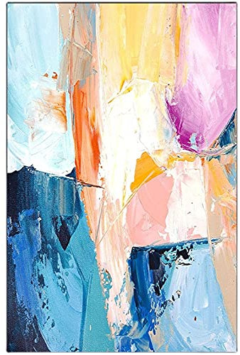 RBWL Handgemalte Acrylbilder, Bunte Abstrakte Textur Artwork Moderne Handgemalte Ölgemälde Auf Leinwand Für Familienwand Wohnzimmer Esszimmer Home Art Decor,90X180Cm(35.4X70.8Inch)
