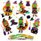 DKINY 12 Stück Halloween Hexen Bastelsets, Hexen Mix&Match Kunst und Bastelhandwerk für Kinder, Saisonale Kreativsets und Bastelbedarf zum Basteln, Halloween Hexen Basteln zum Dekorieren