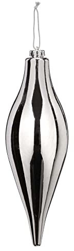 Inge Glas Weihnachtskugeln XXL Kunststoff Kugel Sterne 15cm 20cm & 30cm groß (Olive 30cm Silber)