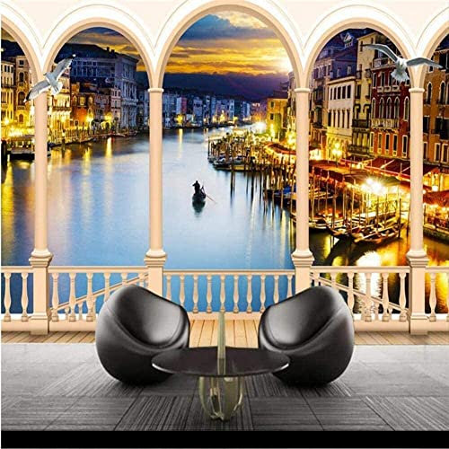 Wandbilder Benutzerdefinierte Fototapeten 3D Gebäudetor Der Stadt Venedig Tapete Wandbilder Wohnzimmer Tv Sofa Schlafzimmer Arbeitszimmer Dekor Tapete Leinwand Wandbild 140 (Breite) x 70 (Höhe) cm