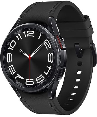 Samsung Galaxy Watch6 Classic 43 mm Smartwatch Fitness Tracker Wellness Monitor Batterie longue durée Bluetooth Lunette interactive en acier inoxydable Graphite