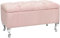 LORDLY Sitzbank mit Stauraum MODIANO CR 81x42cm – rosa Velourstof, Sitztruhe, Aufbewahrungsbox, Polsterbank mit Samtbezug für Wohnzimmer, Schlafzimmer, Diele