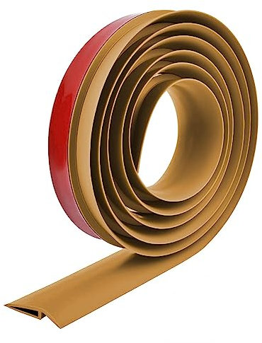 jackfru 3M Rampe Übergangsprofil Selbstklebend, Höhen-Ausgleichsprofil, Abdeckleiste Anpassungsprofil, Türschiene, Übergangsschiene, Schwelle tür teppich, boden (1, Braun, 3M*10mm)