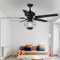 WLBHWL 42/52 Inch Farmhouse Ceiling Fan With Lights And Remote,Industrial Style Ceiling Fan With Caged Light Fixture,Rustic Ceiling Fan For Bedroom,Livingroom
