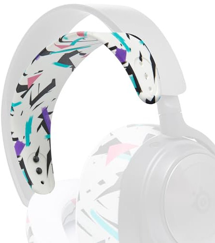WC DiademaZ Arctis Nova - Diadema de Silicona Mejorada para Auriculares Arctis Nova de Wicked Cushions - Flexibilidad, Comodidad y Estilo mejorados con diseños de Almohadillas a Juego | 90's White