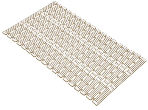 Bath Mat Non Slip Anti Mould, Anti Slip Shower Mats, 90 x 40 cm Extra Long Bathtub Mat with Suction Cups for Bath Tub Bathroom Floor, Cut to Size, Textured Surface (90 x 40 cm, Khaki)