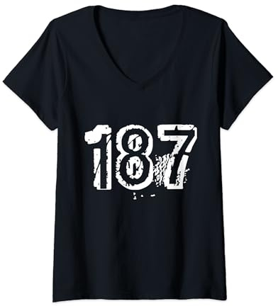 187 T-Shirt mit V-Ausschnitt