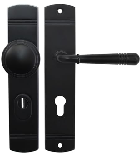 Wohnungstür Schutzbeschlag 2316 Helena LS Schwarz WE 72 mm mit Knauf