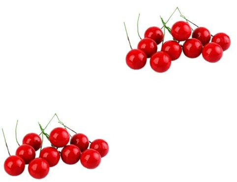 Warmhm 96 STK Künstliche Fruchtstiele Rote Beerenspray Rote Beerenstiele Künstliche Beerenstiele Beerenpflücker Zum Basteln Künstliche Weihnachtsbeere Holly Berry Picks Kranz Stechpalme