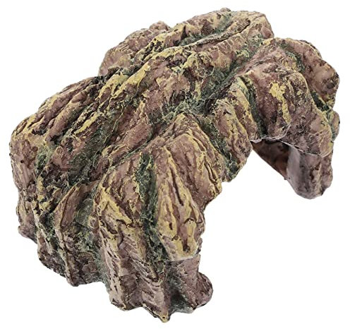 minkissy Schildkröten-terrasse Gecko Unterhaltsamer Ort Zubehör Für Terrarien Frosch-Panzer Schildkröten-schwimmdock Unterschlupf Für Krabben Reptilien Tier Miniatur Schildkrötenloch Harz