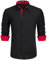 HISDERN Men's Long Sleeve Formal Plain Dress Shirt Casual Non Iron Business Classic Shirt with Pocket Black M