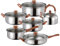 MAGICLULU Set Di 6 Pentole E Padelle Pentole E Padelle Antiaderenti A Induzione Padella In Acciaio Inox Pentola Pentola Per Il Latte Set Con Coperchi Cucina Padella Set Bollitore Acqua