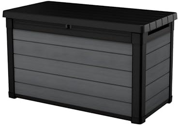 Mondo Viro Cortina-Kiste für den Außenbereich, aus Kunstharz, Schwarz, Holzoptik, 122,9 x 62,1 cm, 70,6 h