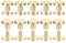 sourcing map 10Pack Brass Chicago Screws, 4x5x10mm Flower Texture Flat Head Screw Back Binding Post Nail Stud Rivets Fastener for DIY Leather Craft Belt Strap