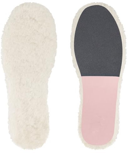 Endoto Semelles pour UGG Femmes en Peau de Mouton, Replacement Sheepskin Shoe Insoles Inserts Intérieures Doux et Chauds en Polaire-(bas Rose,41 EU)