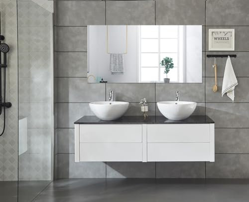 Mitepek Mobile bagno sospeso doppio lavabo appoggio specchio 150cm Drontes Sicorage