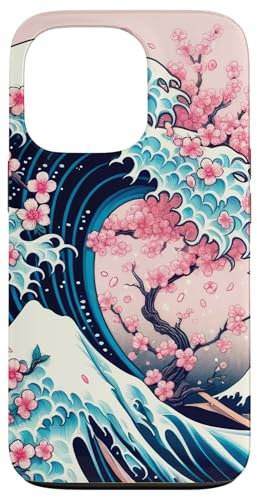 iPhone 13 Pro Great Wave Off Kanagawa Cherry Blossoms Hokusai Japanese Case