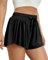 VIGVAN Shorts Damen Sommer Sport Shorts Kurze Hose 2 in 1 Flowy Running Shorts Yoga Biker Shorts Schnelltrocknende Gym Fitness Shorts Sportrock Damen (Schwarz, XL-2)