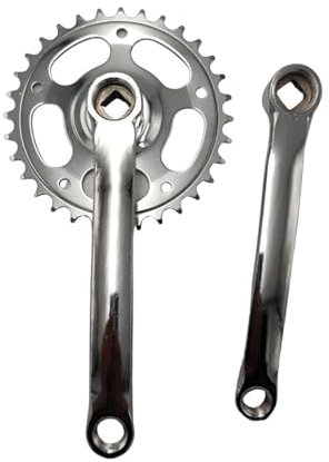 LOVIVER Mountainbike-Kurbelarmsatz, Fahrradkurbelgarnitur, Kettenblatt, 165 mm, 32 Zähne, Kettenblatt mit Vierkantkegel, Einzelgeschwindigkeit für Reparaturen, Silber