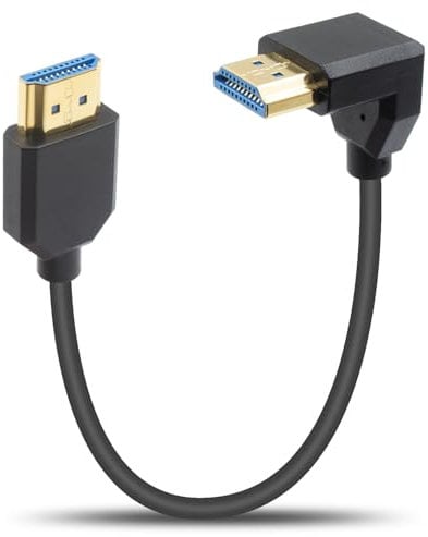 Duttek 8K 90 Degree HDMI Cable 1FT/30cm, 48Gbps Down Angle HDMI Male to Male Cable, High Speed HDMI 2.1 Adapter Connector Cable Support 8k@60HZ, for Camera, PS5, Xbox Series X/S, RTX4080/4090