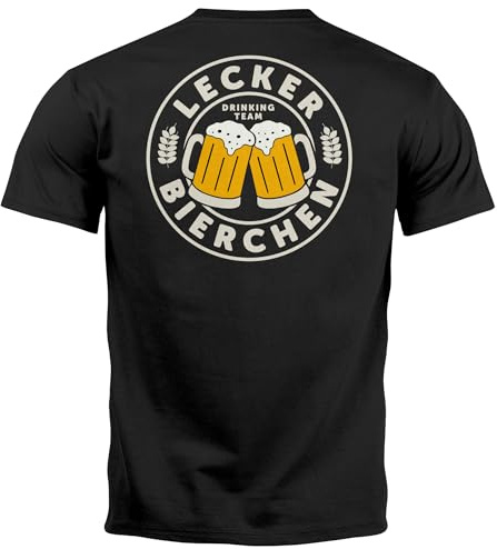 MoonWorks® Herren T-Shirt Backprint Lecker Bierchen Bier Motiv Alkohol Fun-Shirt Spruch Lustig Partyshirt