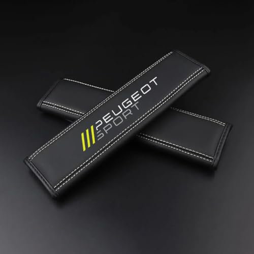 CDETKGER 2 stück Auto Gurtpolster, für Peugeot Sport 206 208 3008 307 207 301 308 5008 2008 Sicherheitsgurt-Kissenbezug Interieur Styling Zubehör Gurtschoner,A