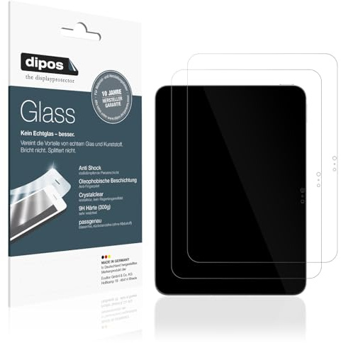 dipos 2x Pellicola Protettiva 9H per Apple iPad 10th Gen. 10.9 2022 | Non si rompe e non si scheggia, non è vero vetro, Anti-Shock, si adatta perfettamente, antigraffio, senza bolle, autoadesiva