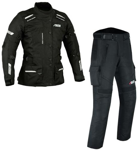 WMW WALI MOTO WEAR Damen Motorrad Textil Kombi Motorrad Textil Jacke und Hose für Damen Wasserdicht Motorrad Roller Textil Kombi Motorradkombi für Damen (BLACK, L)