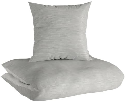 Carpe Sonno® Baumwoll Bettwäsche 135x200 | Wende-Bettwäsche Grau Silber | Renforce Bettbezug 135 x 200 | Duvet Cover 135x200 | Bettwäsche-Set auch als Allergiker Bettwäsche Baumwolle geeignet