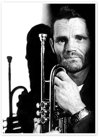 Chet Baker Poster 70 x 90 cm Schwarz-Weiß Wandbilder Wanddeko