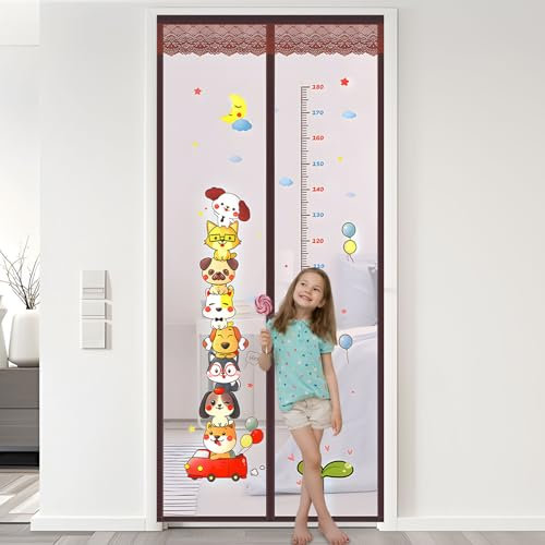 Zanzariera con tenda magnetica per porta, tenda magnetica per porta, chiusura automatica del balcone, facile da installare, adatta a bambini e animali domestici (versione in altezza, 90 * 210)