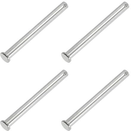 PATIKIL 10 x 120mm Spille a Foro Singolo, 4 Pz Acciaio Inossidabile 304 con Testa Piatta per Serratura a Spina per Sistemi Cardini, Argento