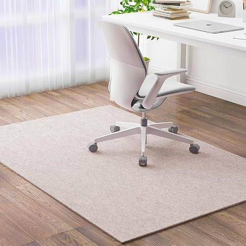 Bürostuhl Unterlage Schwarz, Bodenschutzmatte Bürostuh Teppich, Kratzfest Bodenmatte Stuhlunterlage Für Hartböden Aus Polycarbonat, Schreibtischstuhl Unterlage Für Laminat,Beige,150 x 200cm