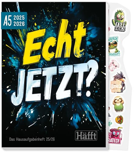 Häfft® Original Hausaufgabenheft 2025/2026 A5 Echt jetzt ultimativer Schülerkalender, Schülerplaner - nachhaltig & klimafreundlich
