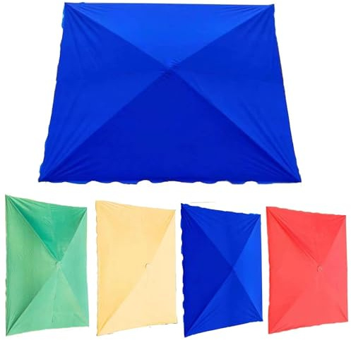AGKANVCVNT Sonnenschirm Ersatz Baldachin 3.0x3.0m 3.0x2.0m Rechteckig Sonnenschirm Ersatzbezug 4/6 Streben Sonnenschirm Bezug Wasserdicht Für Hof, Garten, Strand, Pool(Blue,3x3m(10x10ft))