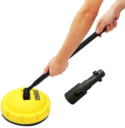 Patio Cleaner For Pressure Washer, Patio Cleaner Attachment With Rotating Nozzle, Long Handle Washer Flexible Rotary Brush, Pressure Washers Rotary Brush Accessories For Road, Car, Yard