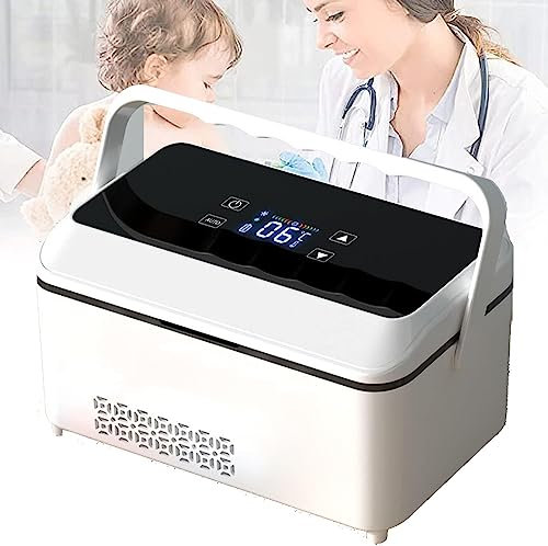 Réfrigérateur de voiture Mini glacière à insuline électrique, réfrigérateur portable pour médicaments, petit réfrigérateur de voiture, contrôle intelligent de la température 0-18 °C, thermos