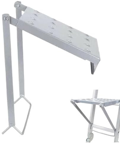 Accesorios de paneles de escalera - Estación de trabajo de montaje de escalera de 150 kg | Plataforma de aluminio duradera con soportes de refuerzo | Herramientas de hardware ideales para electricista