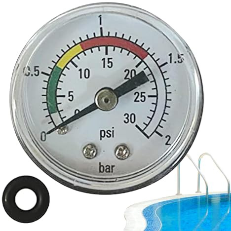 Sandfilter Manometer - Rückseiten-Montage Für Wasserpumpen Poolfilter-Manometer - Edelstahl Leicht Ablesbar Ersatzteil Für Überwachung