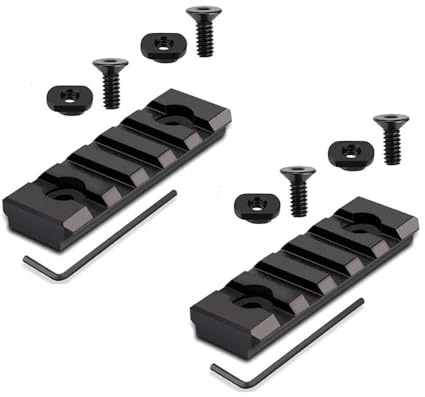 Paike 2 Stück 5-Slot M-LOK Aluminium Picatinny-Schienenabschnitt Zubehör – inkl. 4 T-Muttern und 4 Schrauben