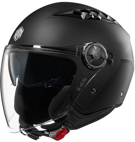ILM Casco Scooter Jet Moto Aperto Uomo Donna Omologato ECE22.06 con Doppia Visiera Lunga Vintage Leggero Modello HS399