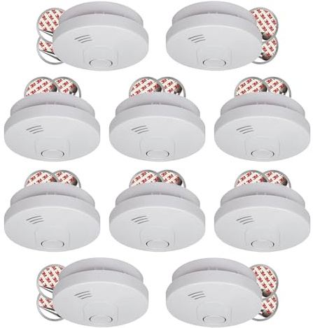 10-Pack ELRO FS1510 Rauchmelder mit 10-Jahres-Batterie und Magnethalterung – Entspricht der Europäischen Norm EN14604
