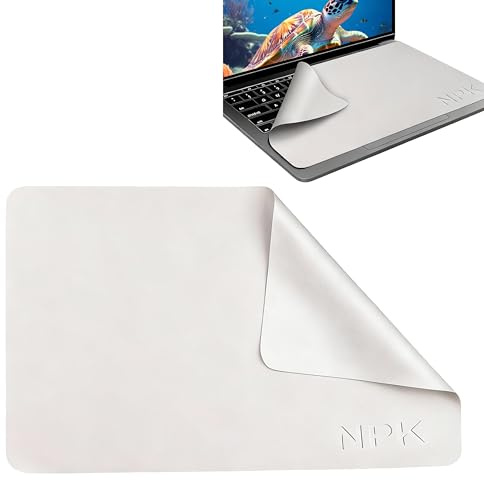 Kit de protection pour clavier et écran d'ordinateur portable - Chiffon de nettoyage en microfibre (34 x 22,5 cm) pour MacBook Pro 15 et 16, Dell XPS, HP Envy et plus encore