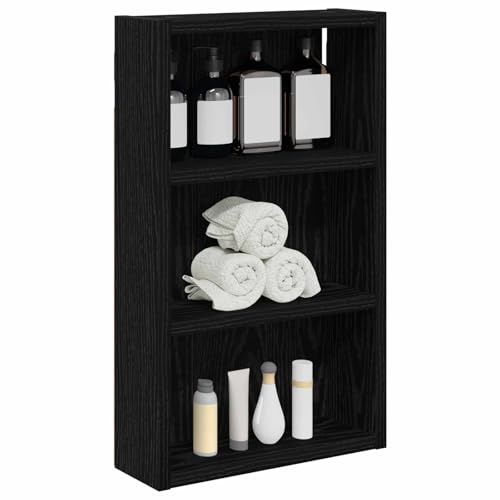 vidaXL Badezimmer-Wandschrank mit Regal Schwarze Eiche 30 x 10 x 50 cm, Moderner Badschrank, rechteckiges Regal, funktionale Aufbewahrung, platzsparende Lösung, stilvolles Design