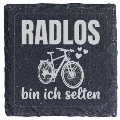 Fahrrad Untersetzer Schiefertafel, RADLOS Bin ich selten Geschenk, Geschenk für Radfahrer, Fahrrad Deko Zubehör, Radsport Fan