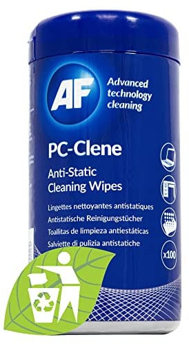 AF PC-Clene Antistatische PC-Reinigungstücher - für PC- und Laptop-Oberflächen, Schreibtisch, Tischtelefon, VR, Headset, Spielekonsole und Controller, Drucker und mehr. PCC100