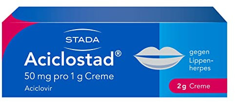 Aciclostad Creme gegen Lippenherpes – Lippencreme zur lindernden Behandlung bei wiederkehrenden Herpesinfektionen mit Bläschenbildung – ab den ersten Symptomen – 1 x 2 g
