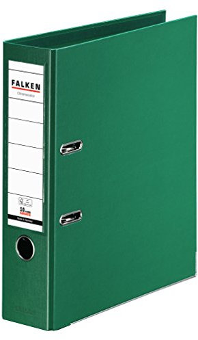 Original Falken Chromocolor Premium-Ordner. Made in Germany. Kunststoffbezug außen und innen 8 cm breit DIN A4 grün Ringordner Aktenordner Briefordner Büroordner Plastikordner Schlitzordner