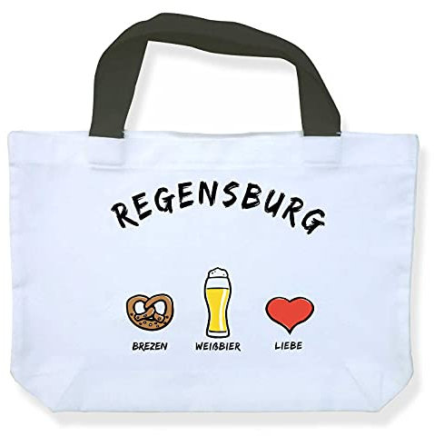 Einkaufstasche Regensburg: Brezn-Weißbier-Liebe - als Geschenk für Regenburger & Fans Regensburgs oder als Souvenir - die stadtmeister